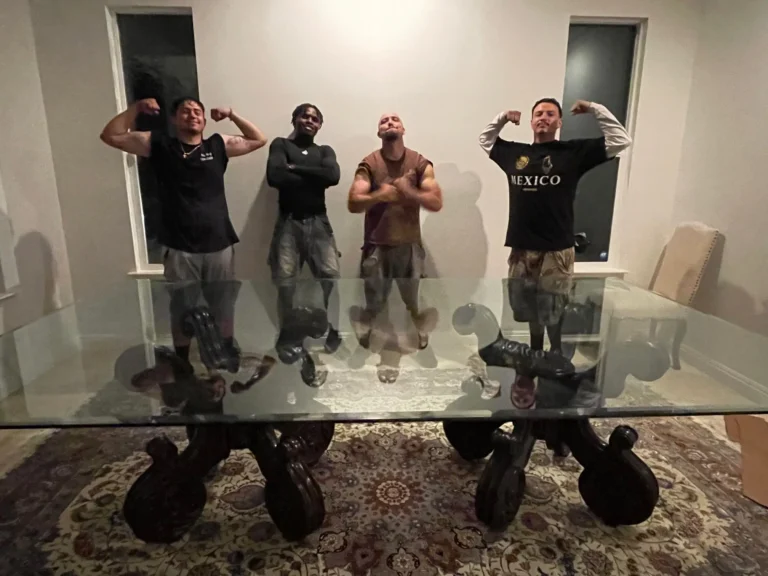 Experienced packers and movers preparing items for relocation