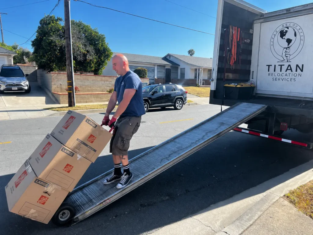 Budget truck movers using two trucks for a faster move