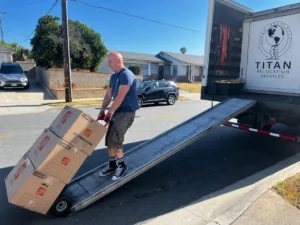 Budget truck movers using two trucks for a faster move
